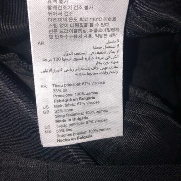 Sandro Paris Mabel Linen Blend Button Embellished Dress Black Size 34 NWOT - Picture 9 of 10